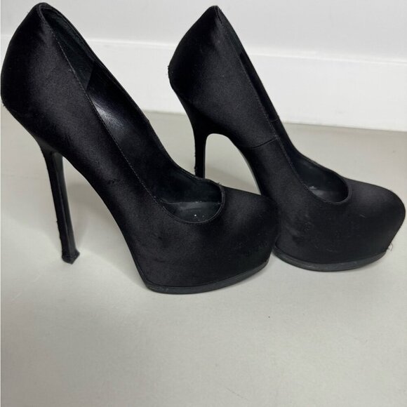 Yves Saint Laurent Tribtoo 80 Pumps – Black Leather – Size 6.5 / EU 36.5 - Picture 1 of 16